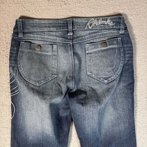 Akademiks Jeans Women’s Size 28x31 Embroidered Low Rise Boot Cut 90s Style Y2K - Picture 13 of 14